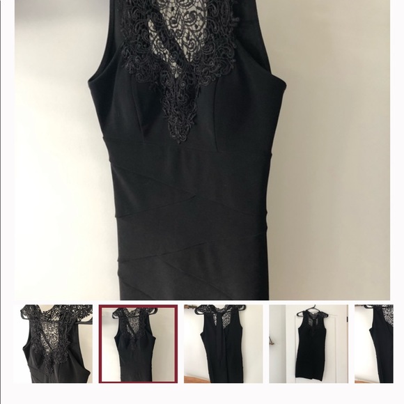 2/$50 Black size M ladies dress with lace front detail - Picture 2 of 2